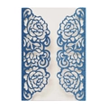 Royal blue glitter laser cut invitation cover with hollow rose pattern for weddings - Glitter Royal Blue