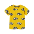 Kids yellow cotton short sleeve T-shirt featuring all-over cartoon police car prints - 2Y(90cm) / Yellow (T-Shirt Only 5190)