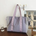 Grand sac cabas décontracté au design color-block patchwork lilas et gris - Violet et Gris