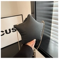 Chic black star-shaped crossbody bag with gold chain strap and textured matte finish - Black