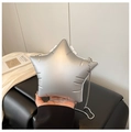 Sliver star shaped crossbody bag with metallic finish and thin silver chain strap - Silver