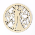 Décoration de mariage en bois découpé au laser avec silhouette romantique d'un couple marié - Style Mariés s'embrassant (Pad en Bois-37)