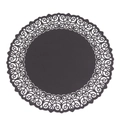Elegant black lace laser-cut paper doilies for wedding party tabletop decorations - Black Lace