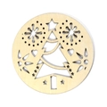 Laser cut wooden Christmas snowflake coaster with tree pattern for holiday table decor - Christmas Tree Snowflake Style (Wood Pad-11)