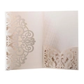 Faire-part de mariage en papier perlé rose clair découpé au laser avec motif floral - Rose Chair