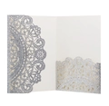 Invito dettagliato tagliato al laser con glitter argento e motivi floreali mandala - Argento Glitter