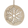 Addobbo natalizio in legno tagliato al laser con fiocco di neve e corda di iuta naturale - Stile Fiocco di Neve Nordico 2 (Natale-13A)