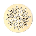 Round wooden snowflake coaster with intricate cutout design for Christmas table decor - Intricate Snowflake Hollow-out Style (Wooden Pad-14)
