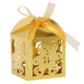 Hollow teddy bear gift box with golden ribbon for parties and celebrations - Mirror Gold