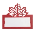 Marque-places feuille d'érable rouge découpée au laser avec insert blanc pour mariage - Rouge Perlé