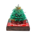 3D Christmas tree paper carving calendar with red base and festive star topper - Panoramic Christmas Tree