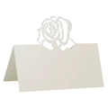 Marque-places ajourés motif rose pour mariage et décoration de table de fête chic - 10*10CM / Ivoire