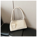 Borsa tote intrecciata bianco crema con trama Intrecciato e ciondolo in pelle - Bianco Sporco