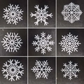 Lot de 9 dessous de verre flocon de neige blancs ajourés pour Noël et fête - 10cm