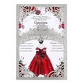 Invito Quinceañera corona glitter argento con taglio laser e design rosa rossa - Argento Glitter