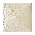 Invito di nozze avorio tagliato al laser con elegante motivo floreale damascato - Avorio