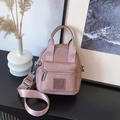 Waterproof nylon small crossbody phone bag for women in elegant lotus pink color - Pink Small