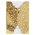 Laser-cut gold hollow rose wedding invitation card with elegant floral patterns - 10 Pieces Pack / Reflective Gold