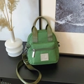 Grass green waterproof nylon crossbody bag with adjustable strap and front zipper pocket - Green Small