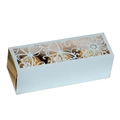 Detail of light blue laser-cut candy box with hollow butterfly pattern and floral design - Pearl Pale Blue