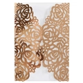 Rose gold laser cut rose flower wedding invitation covers with pearlescent finish - 10 Pieces Pack / Reflective Rose Gold