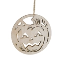 Decorazione di Halloween in legno con zucca intagliata al laser e corda di iuta - Stile Zucca di Halloween (Corda di Halloween A)