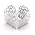 Macro shot of silver laser-cut floral candy holder for wedding and party cupcake decoration - Mirror Silver