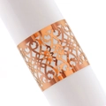 Vue détaillée d'un rond de serviette ajouré or rose avec motifs découpés au laser - 17*4.9CM / Or Rose Miroir