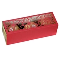 Laser cut red wedding favor box with butterfly pattern and gold accents for candy - Pearlescent Red