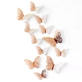 Detail view of 12pcs 3D rose gold hollow butterfly wall stickers with laser-cut wing patterns - Pack (12 Units) / Mirror Rose Gold