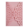 Pochette d'invitation de mariage rose découpée au laser avec motif floral évidé élégant - Rose