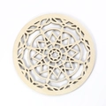 Sottobicchiere in legno tagliato al laser con motivo mandala geometrico cavo - Mandala Floreale Simmetrico (Wooden Mat-29)