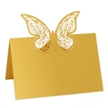 Elegant laser-cut butterfly place cards in pearlescent gold for wedding table decor - Gold