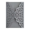 Motif floral découpé au laser sur papier nacré argenté pour faire-part - Gris Argent