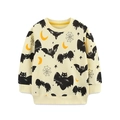 Felpa beige per bambini con stampa Halloween all-over di pipistrelli e lune nere - 2Y(90cm) / Beige