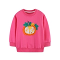 Sweat rose fille avec broderie citrouille Halloween et finitions en coton extensible - 2Y(90cm) / rose vif