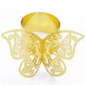 Portatovaglioli a farfalla dorato con intaglio laser floreale e finitura a specchio - Oro Specchio