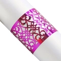 Laser-cut iridescent purple hollow floral napkin ring for wedding table decoration - 17*4.9CM / Nail Powder