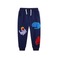 Dunkelblaue Jungen-Jogginghose aus Baumwolle mit bunten 3D-Dinosaurier-Stickereien - 2Y(90cm) / Dunkelblau Dinosaurier Gstickt (3170)
