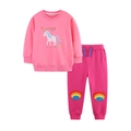 Set due pezzi da bambina con felpa rosa unicorno e pantaloni jogger fucsia - 2Y(90) / Completo Unicorno Rosa (8265+3122)