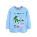 Maglia blu a maniche lunghe da bambino con stampa educativa di dinosauro T-Rex - 2Y(90cm)