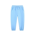 Sky blue kids cotton joggers with elastic waist and drawstring for casual sports wear - 2Y(90cm) / Light Blue (3207)