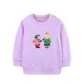 Sudadera de algodón lavanda para niña con bordado detallado de tema animal - 2Y(90cm) / Púrpura Lavanda (8310)