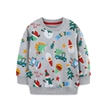Felpa grigia per bambino con stampa natalizia e dinosauro in morbido cotone - 2Y(90cm) / Grigio