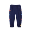 Dunkelblaue Jungen-Sweathose aus Baumwolle mit bunten Cartoon-Fahrzeug-Stickereien am Bein - 2Y(90cm) / Tiefblau (3205)