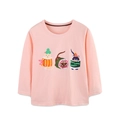 Maglietta a maniche lunghe in cotone rosa per bambine con stampe di gatti e sushi - 2Y(90cm) / Rosa