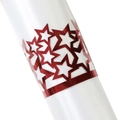 Détail du rond de serviette étoile rouge métallique sur tissu blanc élégant - Rouge Réfléchissant Double Face