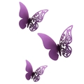 Dettaglio di farfalle 3D viola con intagli laser floreali per decorazioni creative - Viola scuro