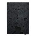 Detailed laser-cut floral pattern on black matte invitation card cover for wedding events - Black