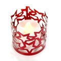 Pantalla de papel con estrella roja y vela LED cálida para decoración de fiestas - Rojo Reflectante Doble Cara